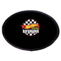 Gift For Boy Mama Hot Mess A Little Stressed Boy Mama T Shirt Oval Patch | Artistshot