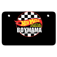 Gift For Boy Mama Hot Mess A Little Stressed Boy Mama T Shirt Atv License Plate | Artistshot