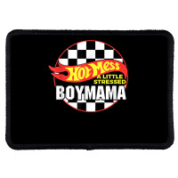 Gift For Boy Mama Hot Mess A Little Stressed Boy Mama T Shirt Rectangle Patch | Artistshot