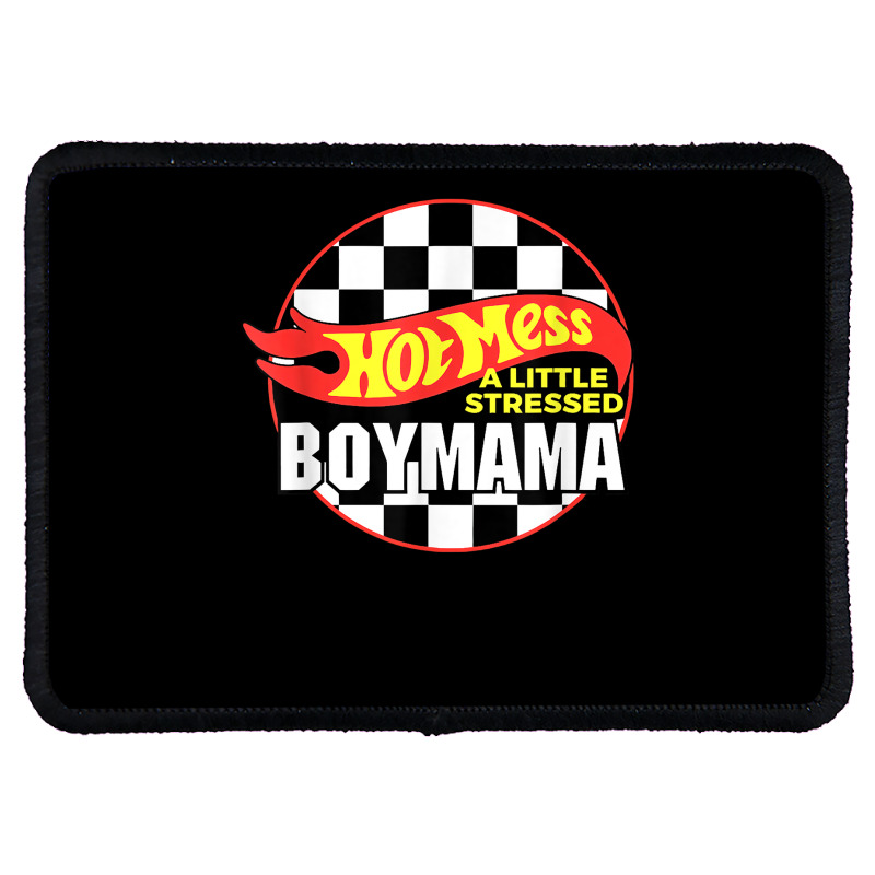 Gift For Boy Mama Hot Mess A Little Stressed Boy Mama T Shirt Rectangle Patch | Artistshot