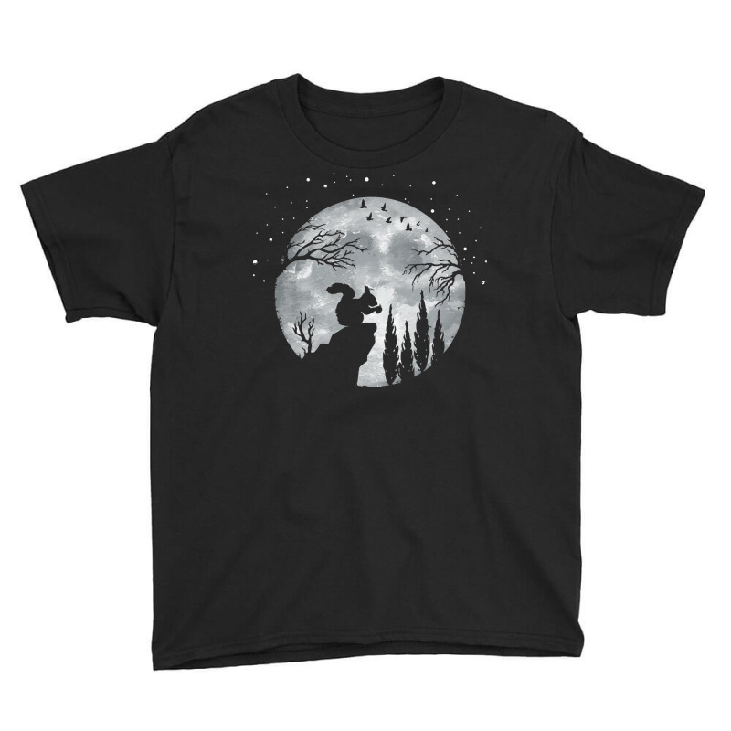 Squirrel T  Shirt Squirrel Forrest Animal Lover Full Moon At Night   S Youth Tee by jaylinconsidine282 | Artistshot