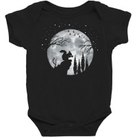 Squirrel T  Shirt Squirrel Forrest Animal Lover Full Moon At Night   S Baby Bodysuit | Artistshot