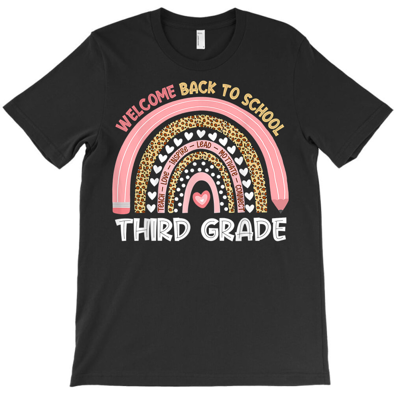 Welcome Back To School Third Grade Teacher Rainbow Leopard T Shirt T-shirt | Artistshot