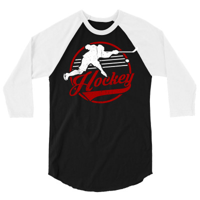 Ice Hockey Tshirt Club Floorball Hockey Stick (2) 3/4 Sleeve Shirt Designed By Chuart