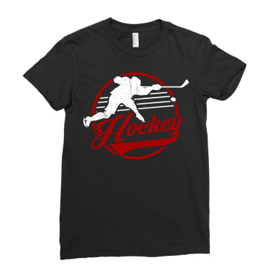 Ice Hockey Tshirt Club Floorball Hockey Stick (2) Ladies Fitted T-shirt Designed By Chuart
