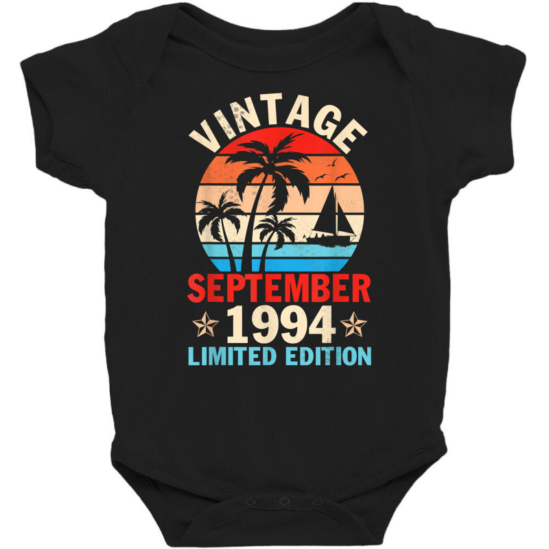 Vintage September 1994 Happy Birthday 28 Years Ltd Edition T Shirt Baby Bodysuit | Artistshot