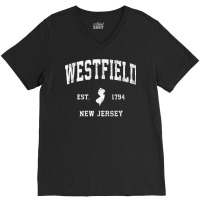 Westfield New Jersey Nj Vintage Athletic Sports Design T Shirt V-neck Tee | Artistshot