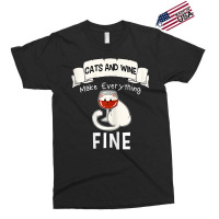 Womens Funny Cats Wine Everything Fine Red Wine Glasses Wine Lovers T Exclusive T-shirt | Artistshot