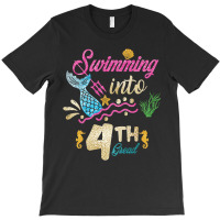 4th Grade Back To School Mermaid Swimming Girls T-shirt | Artistshot