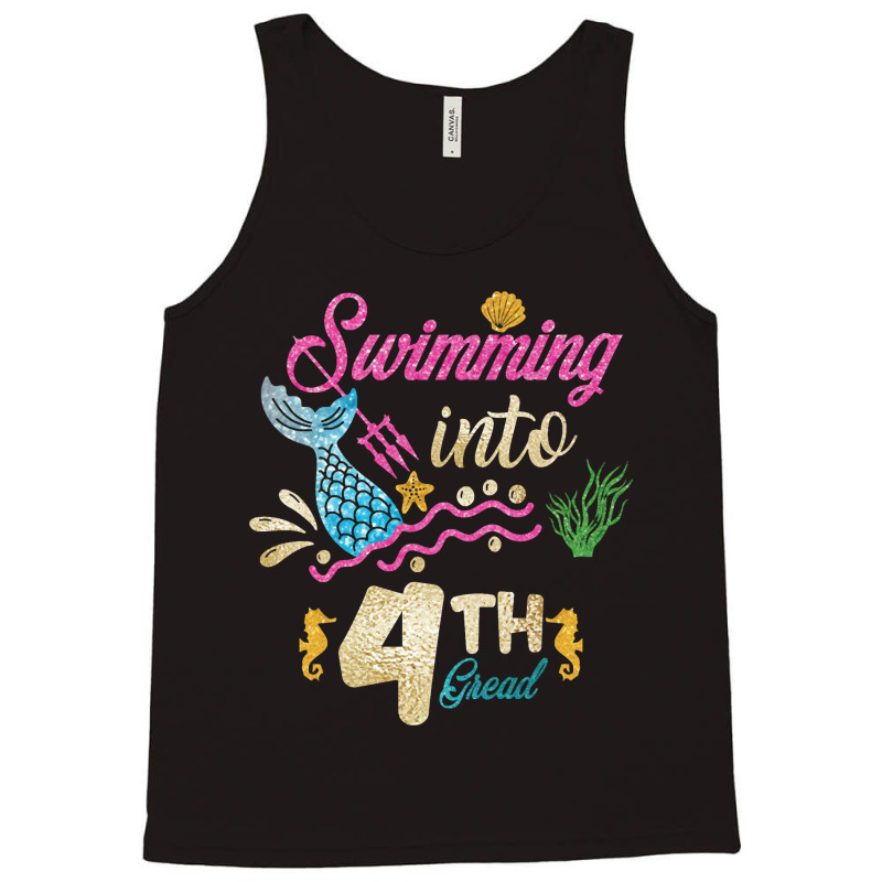 4th Grade Back To School Mermaid Swimming Girls Tank Top | Artistshot