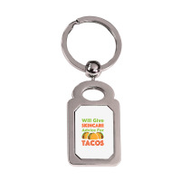 Will Give Skincare Advice For Tacos Aesthetician Esthetician T Shirt Silver Rectangle Keychain | Artistshot