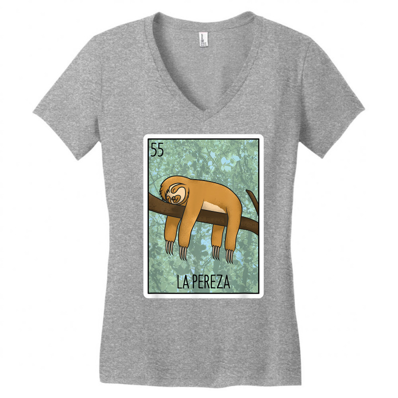 La Pereza Lottery Gift The Sloth Card Mexican Lottery Bingo T Shirt Women's V-Neck T-Shirt by paisleafuscaldo | Artistshot