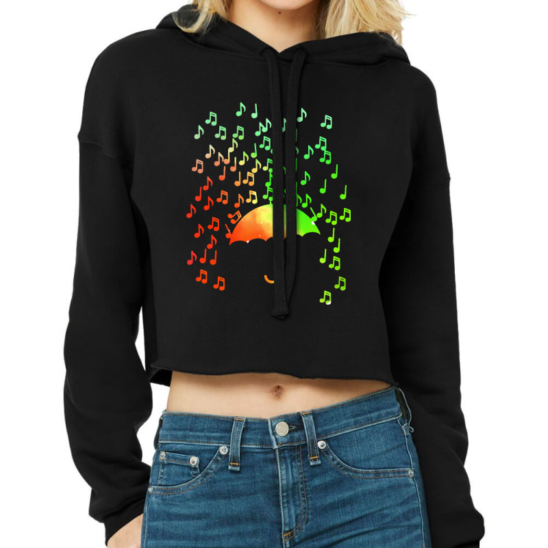 Music Note Shower Cropped Hoodie by Nay | Artistshot