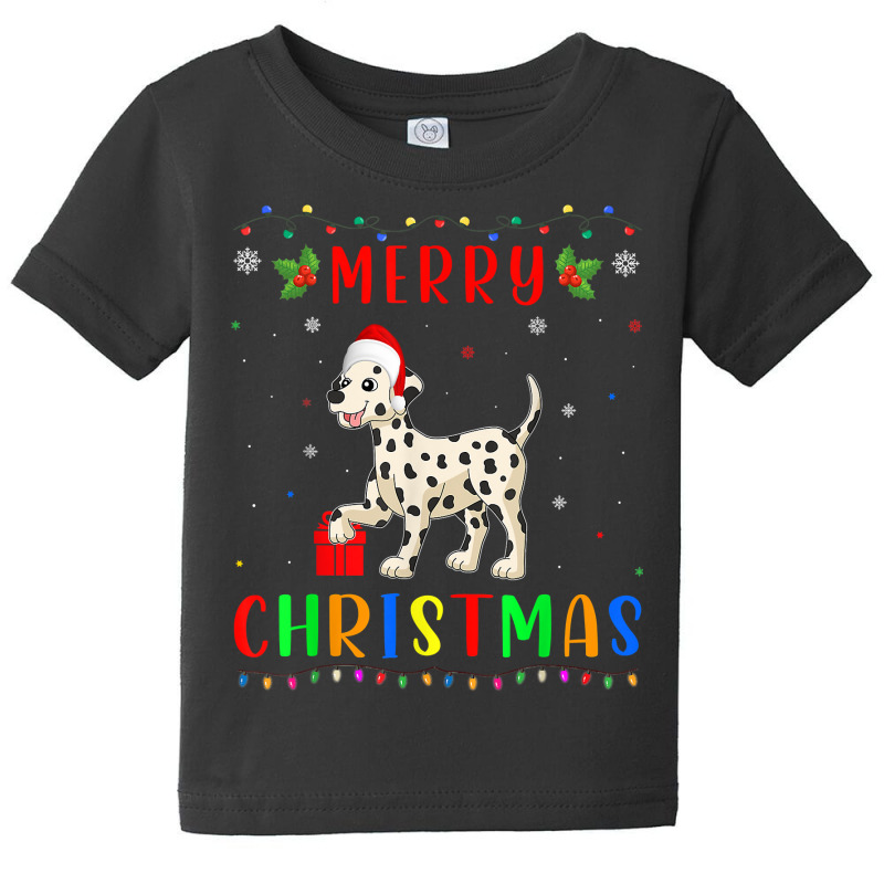 Xmas Light Dalmatian Dog Design Matching Christmas Pajama T Shirt Baby Tee by roussoevjaapg6u | Artistshot