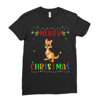 Xmas Light Kangaroo Design Matching Christmas Pajama T Shirt Ladies Fitted T-shirt | Artistshot