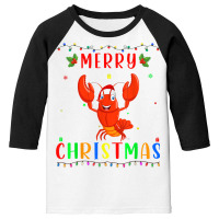 Xmas Light Lobster Design Matching Christmas Pajama T Shirt Youth 3/4 Sleeve | Artistshot