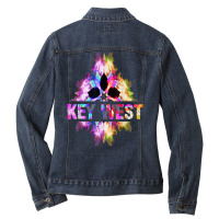 Key West Florida Tshirt Islands Souvenir Retro Tie Dye Gift Ladies Denim Jacket | Artistshot