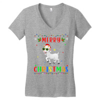 Xmas Light Goat Design Matching Christmas Pajama T Shirt Women's V-neck T-shirt | Artistshot