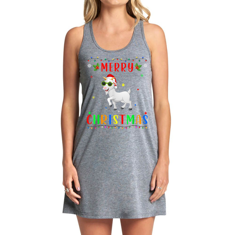 Xmas Light Goat Design Matching Christmas Pajama T Shirt Tank Dress by morelypylagertq | Artistshot