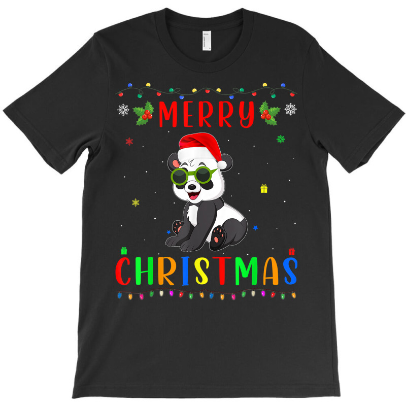 Xmas Light Panda Design Matching Christmas Pajama T Shirt T-Shirt by roussoevjaapg6u | Artistshot