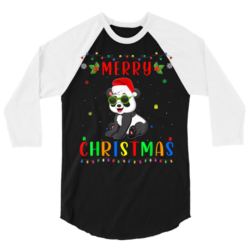 Xmas Light Panda Design Matching Christmas Pajama T Shirt 3/4 Sleeve Shirt by roussoevjaapg6u | Artistshot