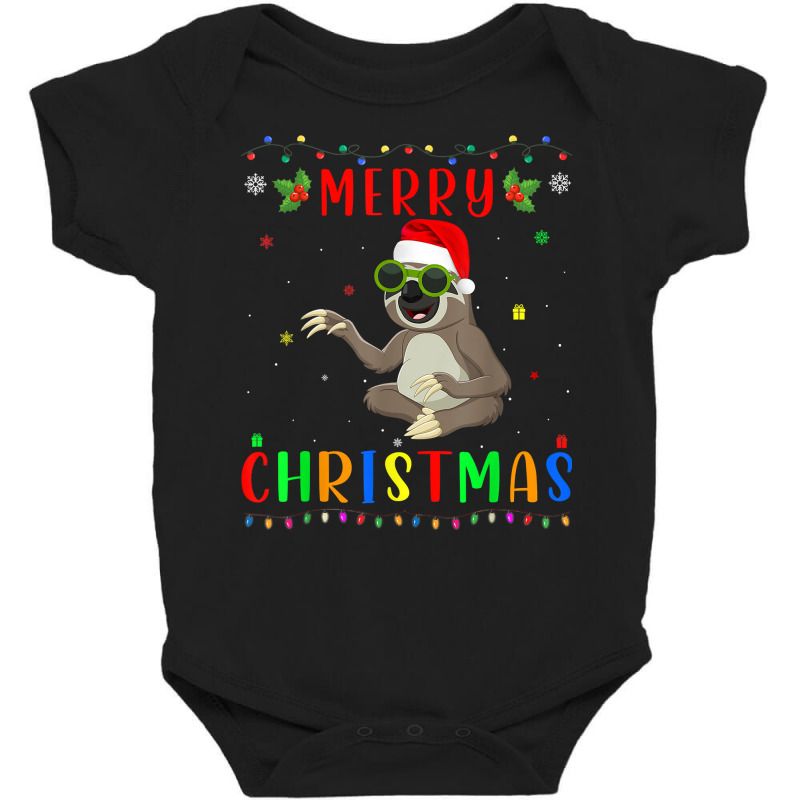 Xmas Light Sloth Design Matching Christmas Pajama T Shirt Baby Bodysuit by roussoevjaapg6u | Artistshot