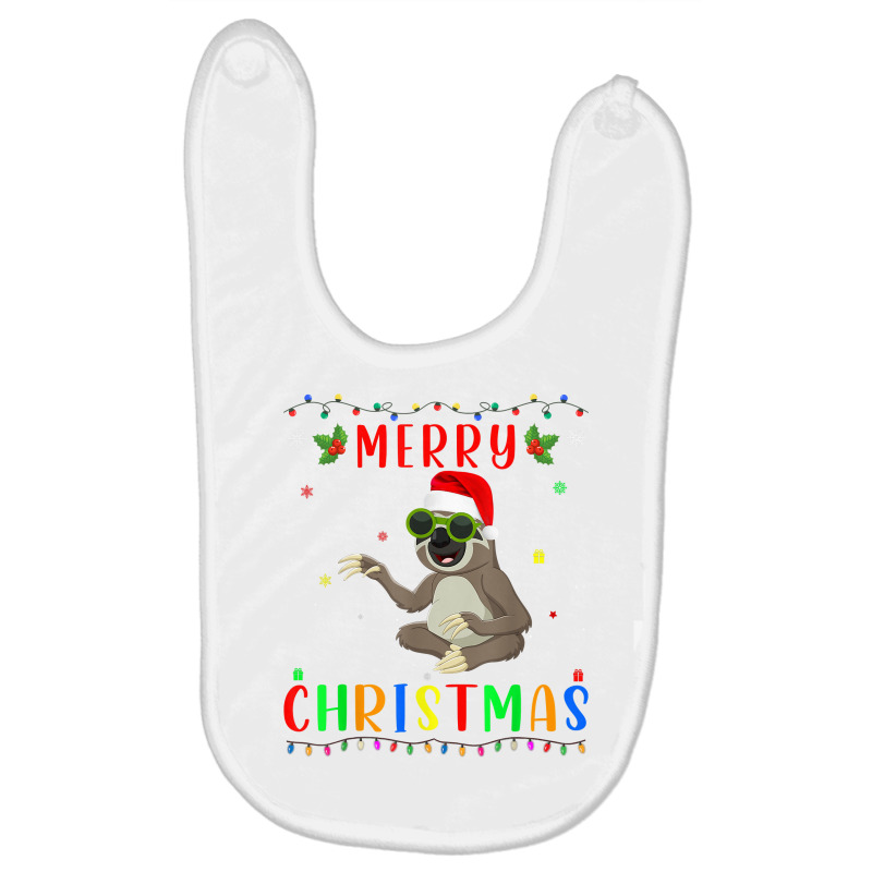 Xmas Light Sloth Design Matching Christmas Pajama T Shirt Baby Bibs by roussoevjaapg6u | Artistshot