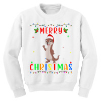 Xmas Light Otter Design Matching Christmas Pajama T Shirt Youth Sweatshirt | Artistshot