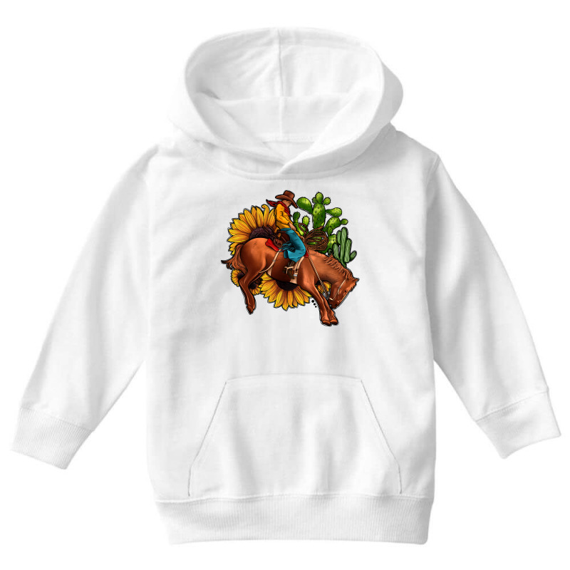 Rodeo Cowboy Sunflower Cactus Youth Hoodie by JahusDesignShop | Artistshot