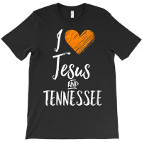 Womens I Love Jesus And Tennessee Shirt Orange Heart Cute Fan Gift V N T-shirt | Artistshot