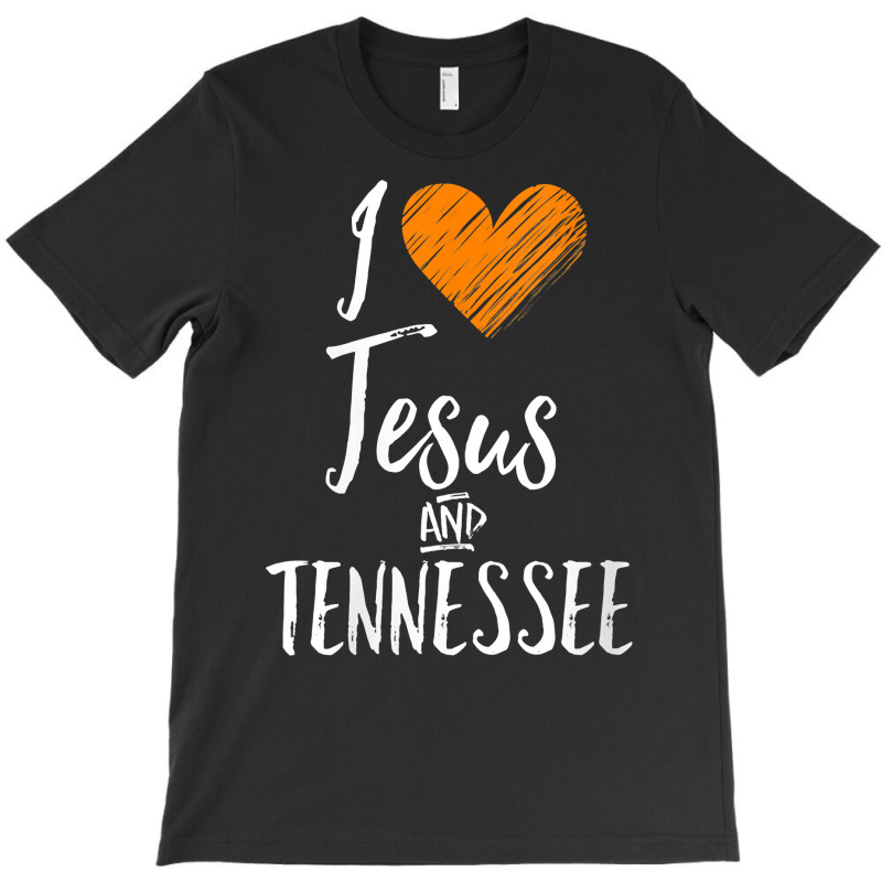 Womens I Love Jesus And Tennessee Shirt Orange Heart Cute Fan Gift V N T-Shirt by paisleafuscaldo | Artistshot