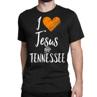 Womens I Love Jesus And Tennessee Shirt Orange Heart Cute Fan Gift V N Classic T-shirt | Artistshot