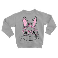 Cute Bunny Face Leopard Glasses Headband Happy Easter Day T Shirt Toddler Sweatshirt | Artistshot