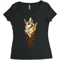 Bubble Waffle Ice Cream T  Shirt Egg Bubble Chocolate Waffle Vanilla I Women's Triblend Scoop T-shirt | Artistshot