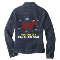 Goat Lovers Apparel Pet Meme Animal Pun Funny Kalahari Goat Ladies Denim Jacket | Artistshot