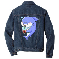 Shark Bubble Tea T  Shirt Shark Bubble Tea Sea Boba Milk Tea Chinese A Men Denim Jacket | Artistshot