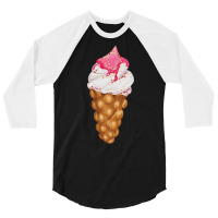 Bubble Waffle Ice Cream T  Shirt Egg Bubble Waffle Vanilla Ice Cream W 3/4 Sleeve Shirt | Artistshot