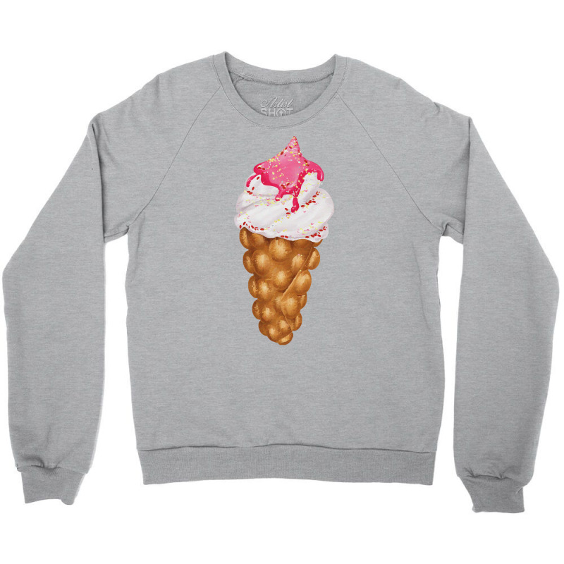 Bubble Waffle Ice Cream T  Shirt Egg Bubble Waffle Vanilla Ice Cream W Crewneck Sweatshirt by ebertlance489 | Artistshot