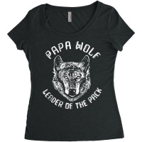 Papa Wolf   Leader Of The Pack Wildlife Animal   Daddy Wolf Tank Top Women's Triblend Scoop T-shirt | Artistshot