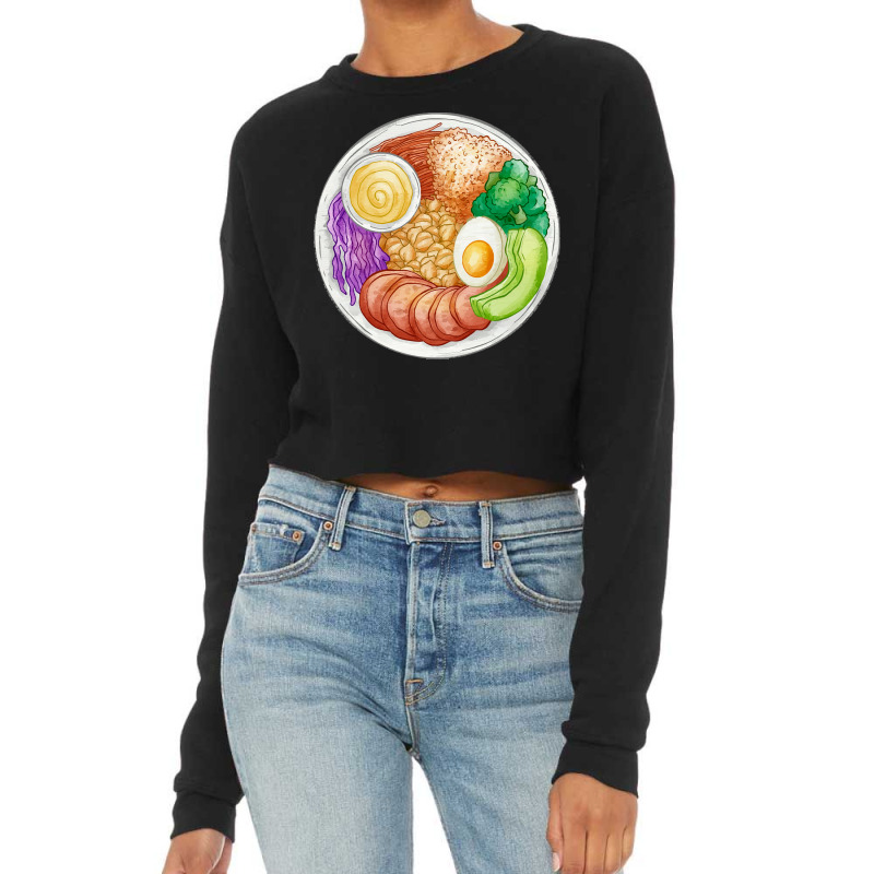 Buddha Bowl Rice And Veggies T  Shirt Delicious Buddha Bowl T  Shirt Cropped Sweater by ebertlance489 | Artistshot