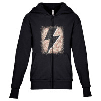 Womens Leopard Cheetah Thunder Print Cool Lightning Bolt Youth Zipper Hoodie | Artistshot