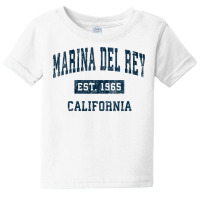 Womens Marina Del Rey California Ca Vintage Sports Design Navy V Neck Baby Tee | Artistshot