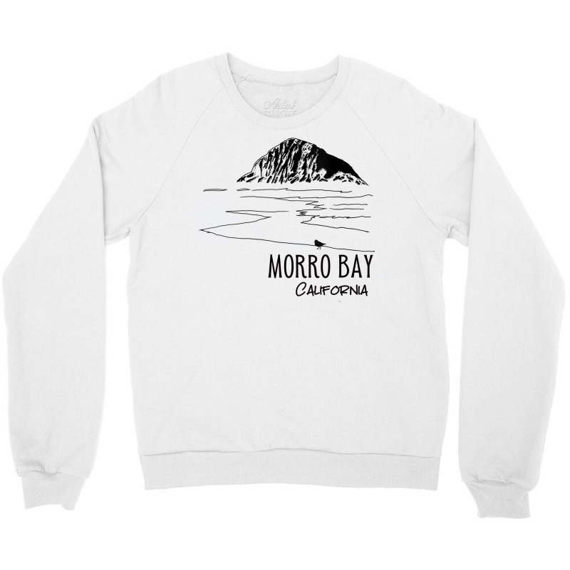 Womens Morro Bay California Morro Rock Ca Silhouette Tourist Design V Crewneck Sweatshirt by annalyneplacencia | Artistshot