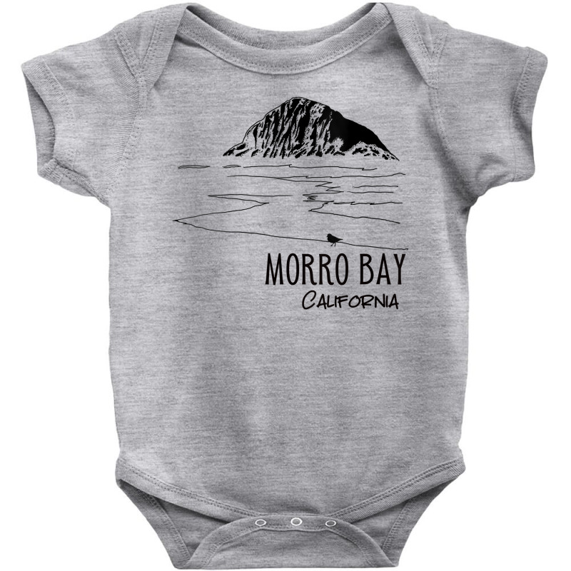 Womens Morro Bay California Morro Rock Ca Silhouette Tourist Design V Baby Bodysuit by annalyneplacencia | Artistshot