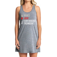 Peace Love Contrabass Trombone Musical Instrument Players T Shirt Tank Dress | Artistshot