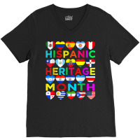 Latin American Flags Hispanic Heritage Month T Shirt V-neck Tee | Artistshot