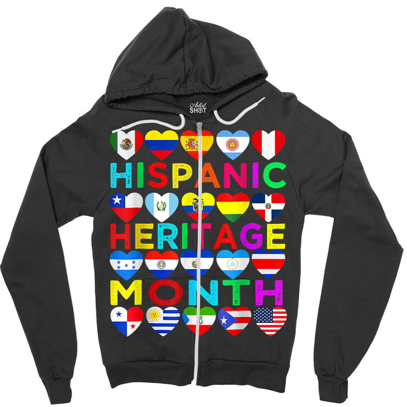 Latin American Flags Hispanic Heritage Month T Shirt Zipper Hoodie by Gondran | Artistshot