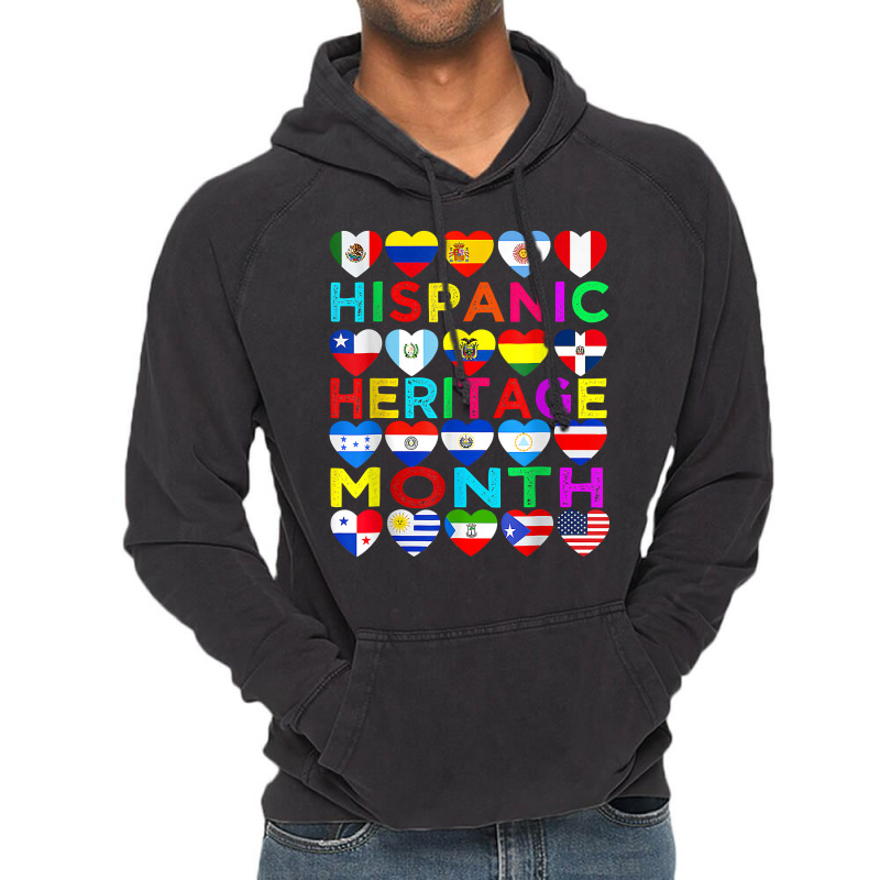 Latin American Flags Hispanic Heritage Month T Shirt Vintage Hoodie by Gondran | Artistshot