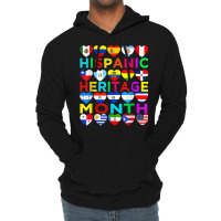 Latin American Flags Hispanic Heritage Month T Shirt Lightweight Hoodie | Artistshot