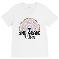 Second Grade Vibes Back To School Rainbow Teacher Boys Girls T Shirt V-neck Tee | Artistshot